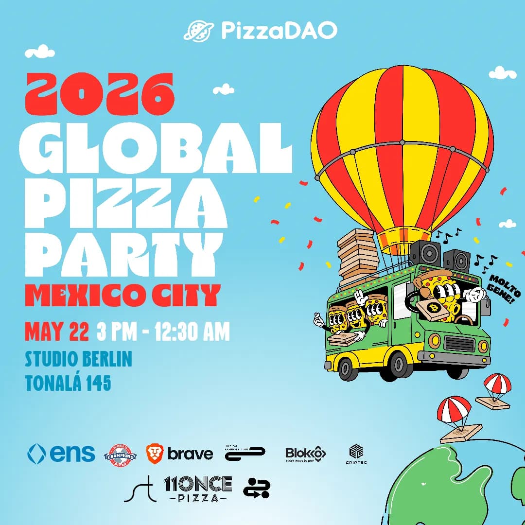 Pizza DAO party flyer