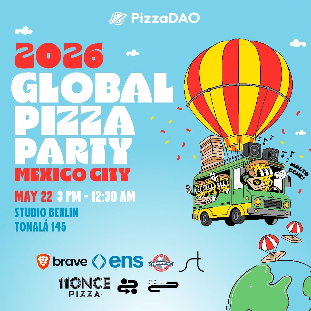 Pizza DAO party flyer